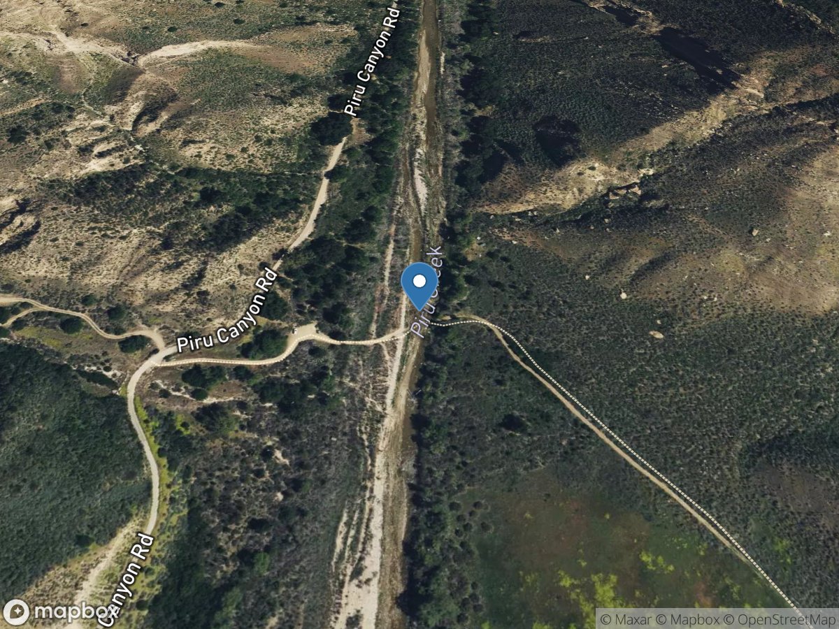 Piru Creek above Lake Piru CA location