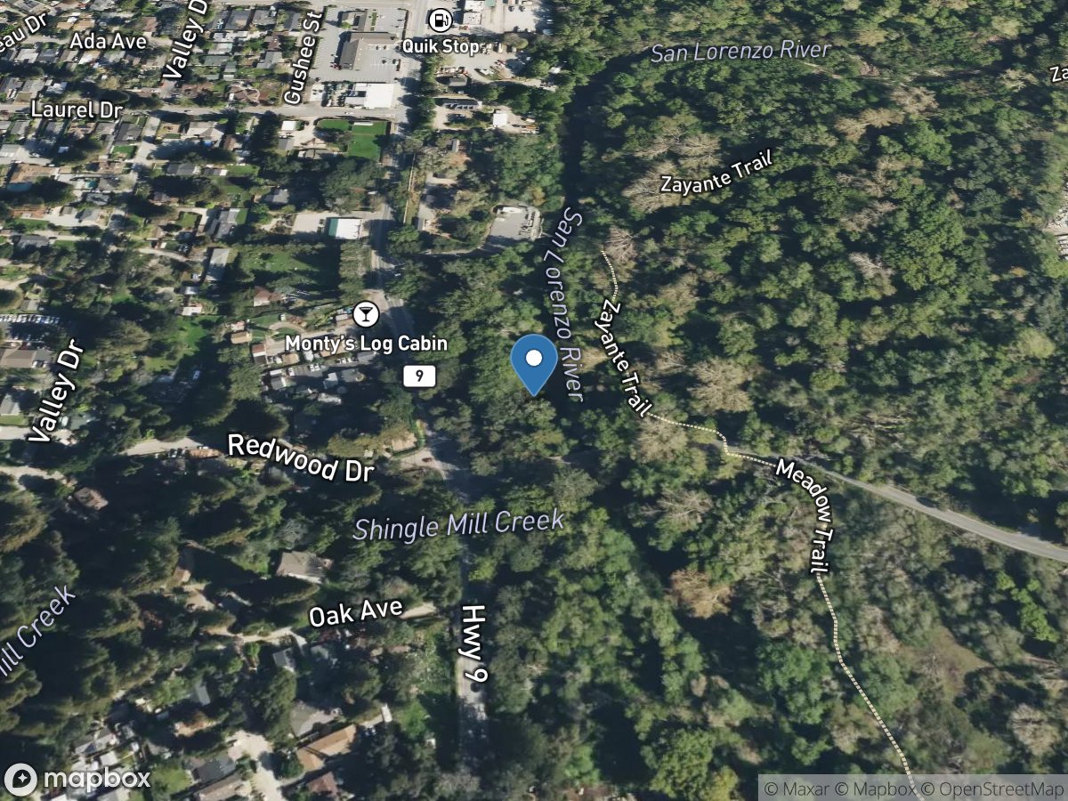 San Lorenzo River a Big Trees CA location