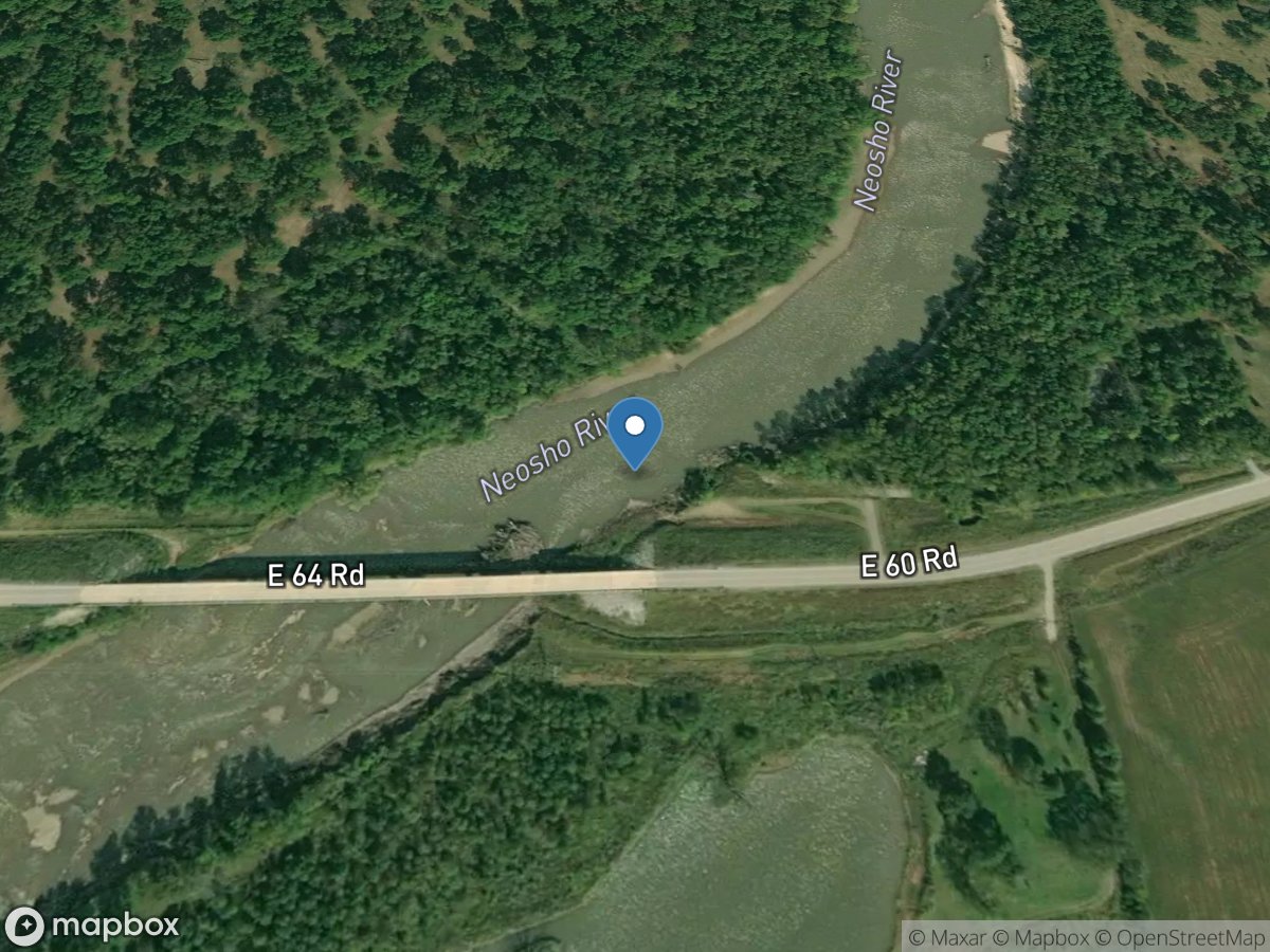 Neosho River near Commerce, OK location
