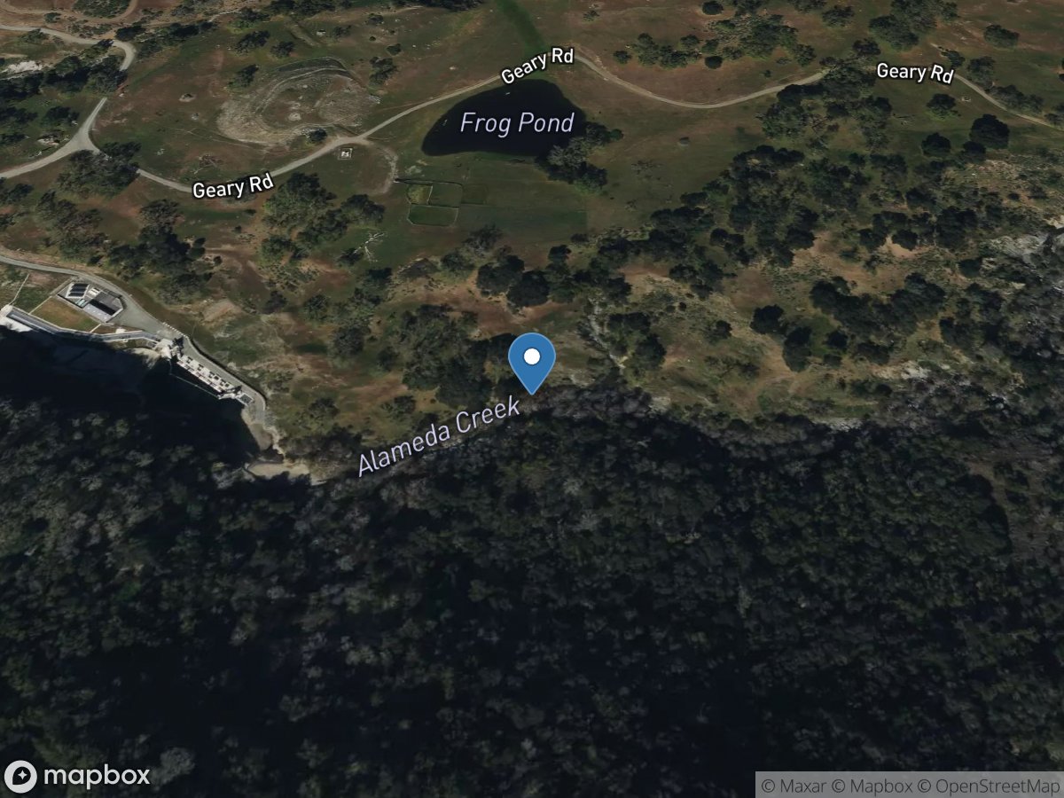 ALAMEDA Creek Above DIV DAM Near SUNOL CA location