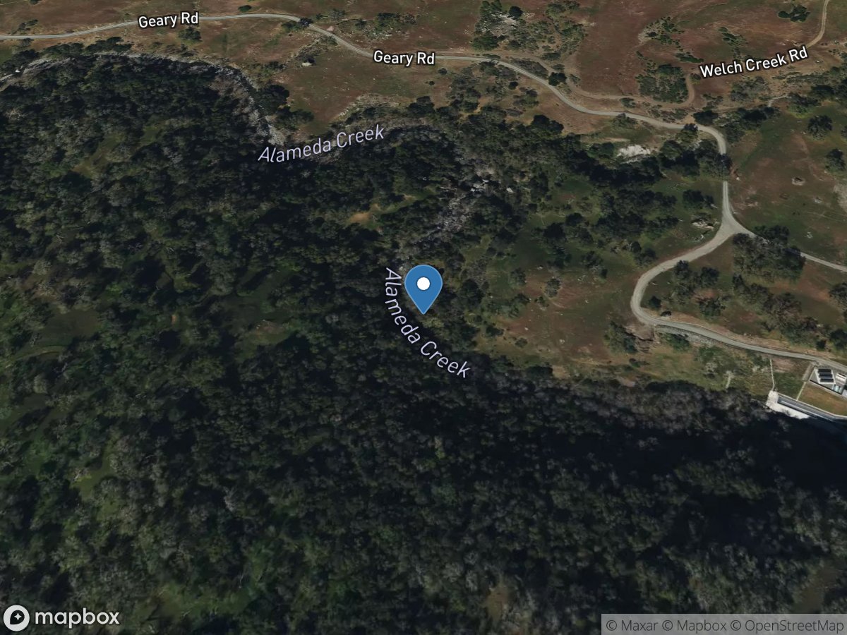 ALAMEDA Creek Below DIV DAM Near SUNOL CA location