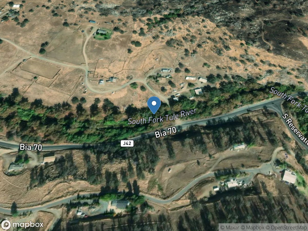 SF Tule River near Reservation Bndry near Porterville CA location