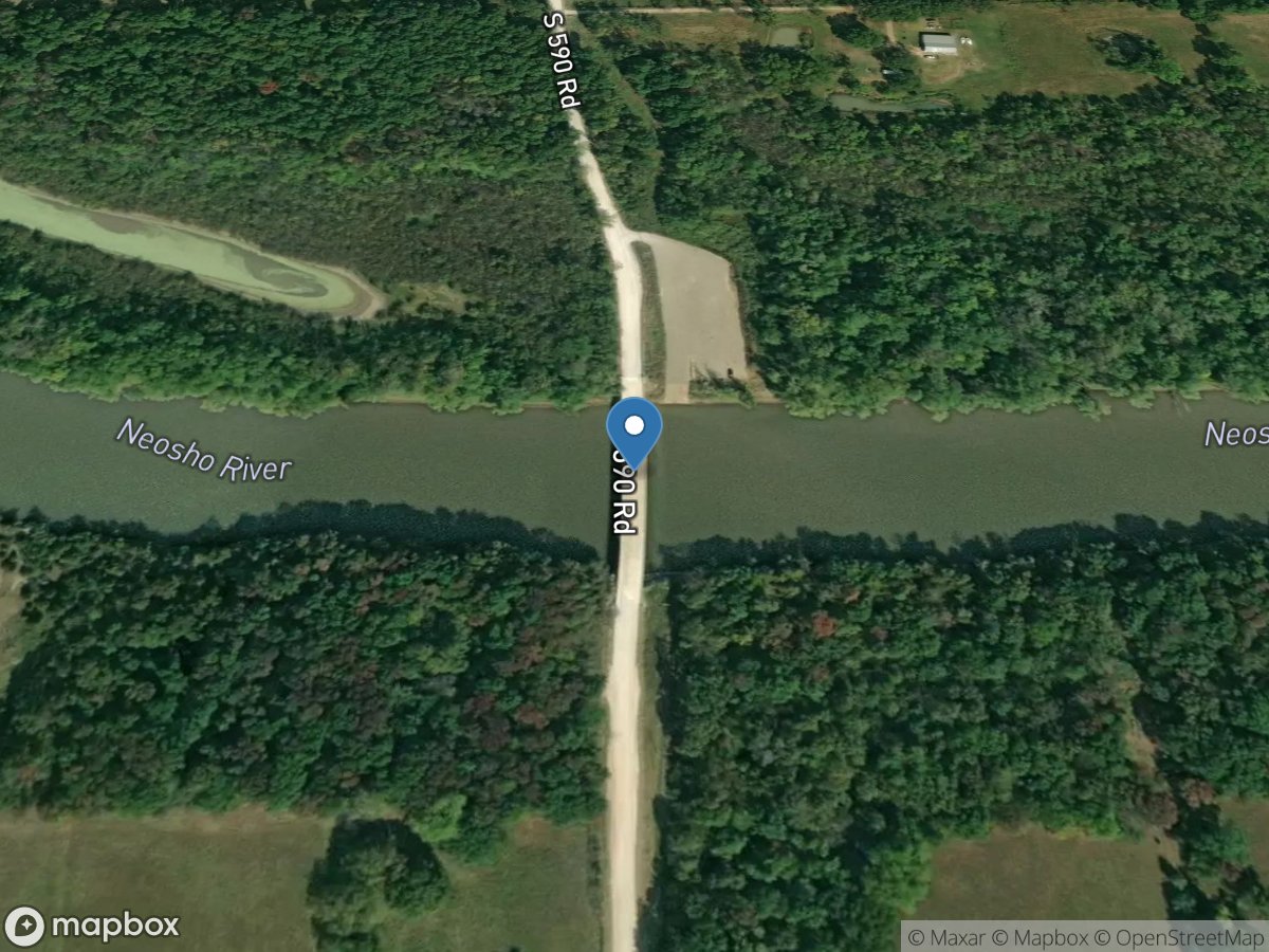 Neosho River at South 590 Road near Fairland, OK location