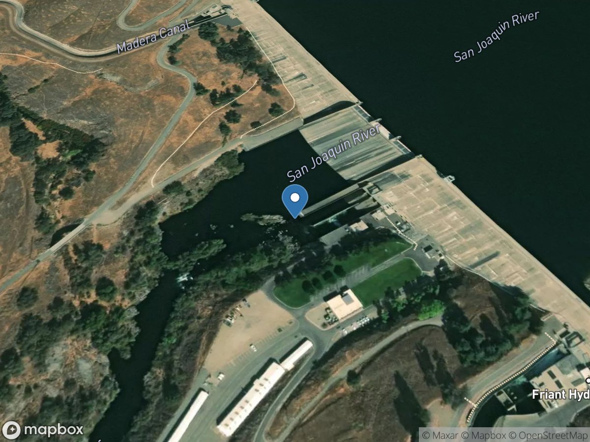San Joaquin River Release a Friant DAM CA location