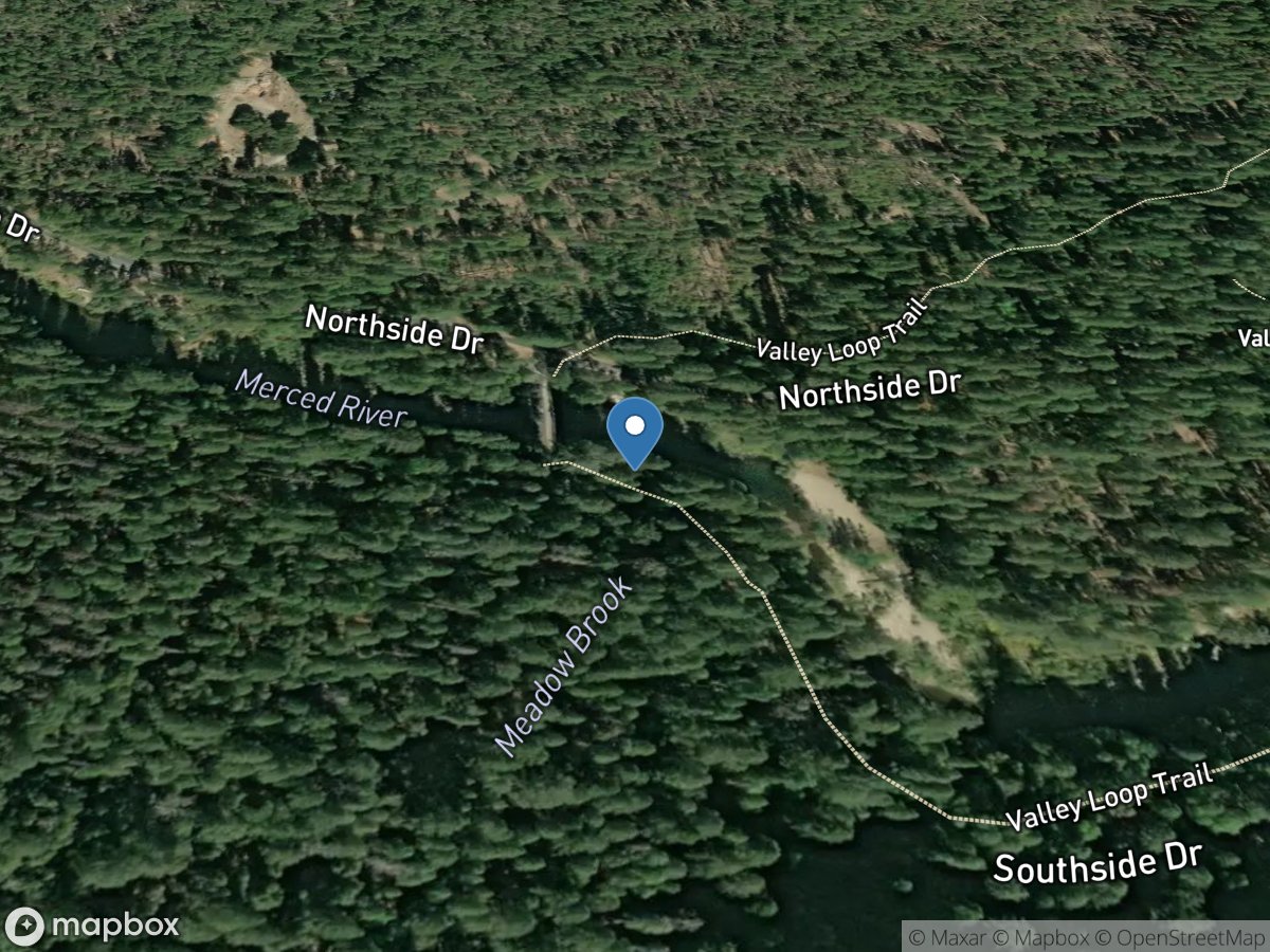 Merced River a Pohono Bridge near Yosemite CA location