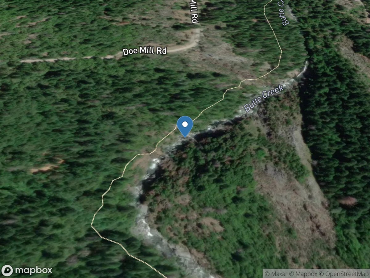 Butte Creek below Fks of Butte DIV DAM near DE Sabla CA location