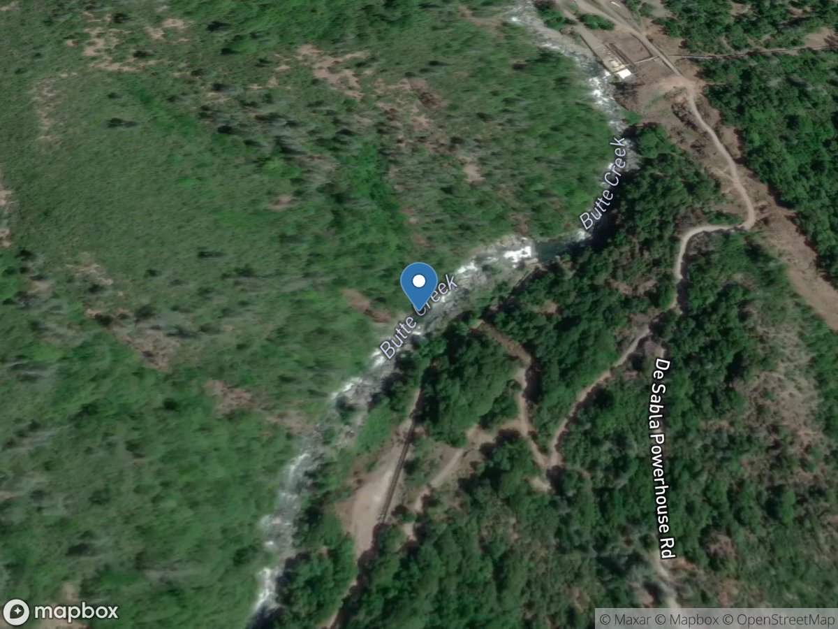 Butte Creek below Centerville DIV DAM near Paradise CA location