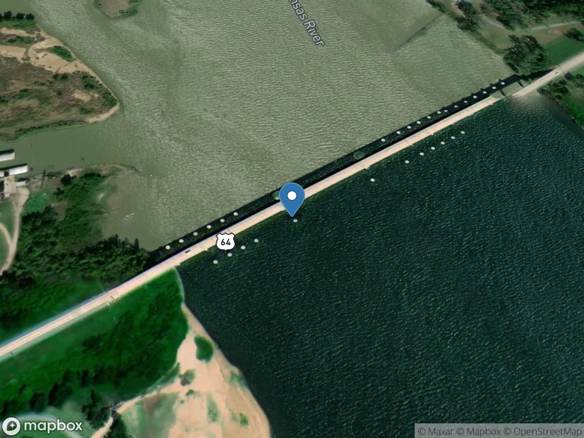 Arkansas River at Gore, OK location