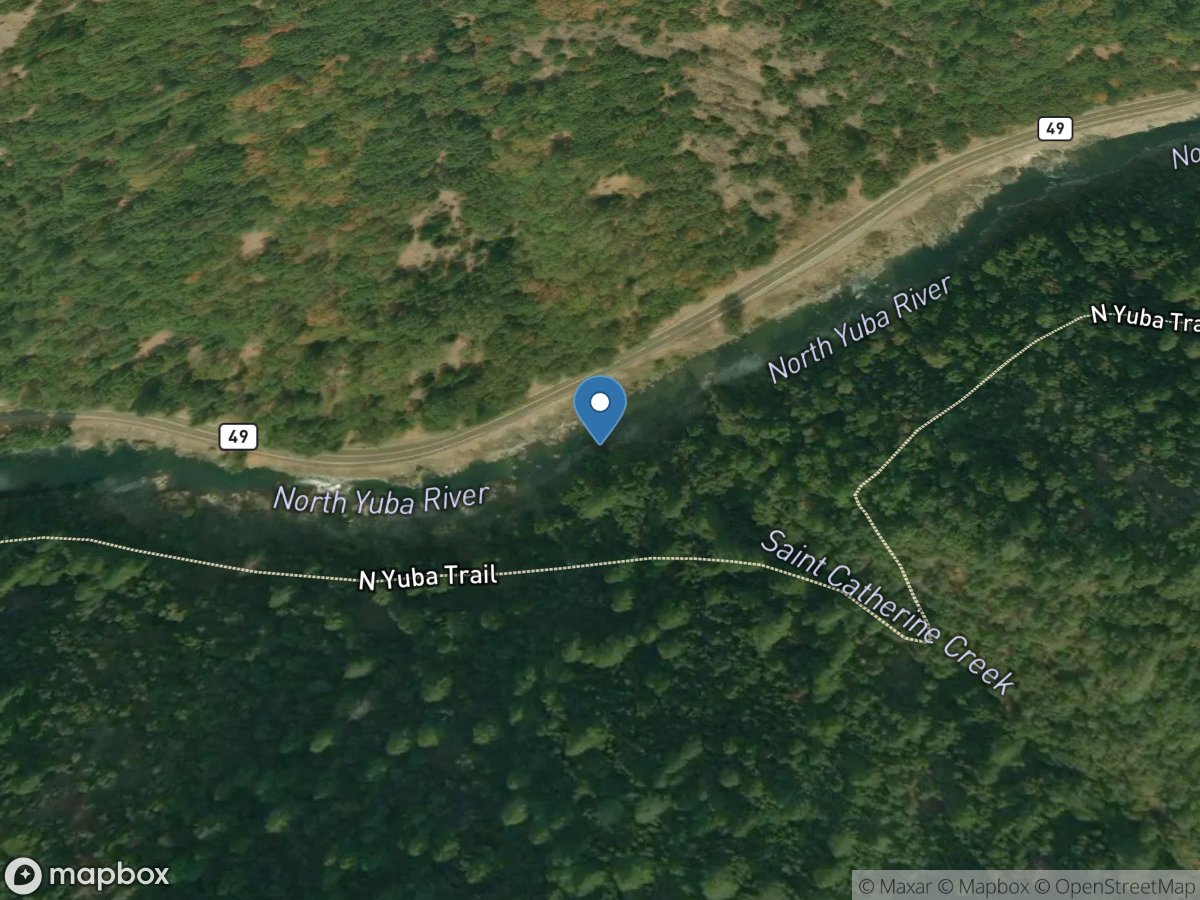 N Yuba River below Goodyears Bar CA location