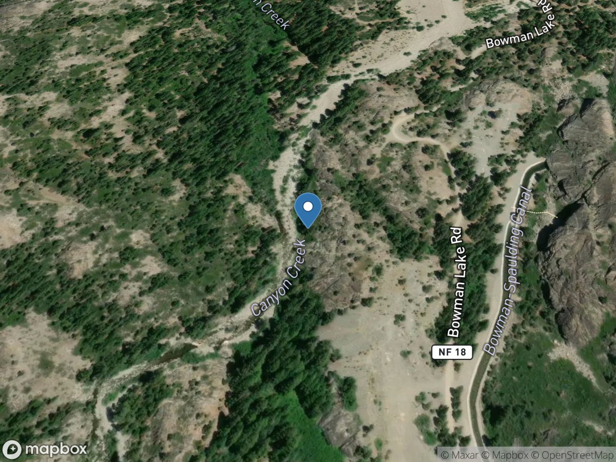 CANYON Creek Below BOWMAN Lake CA location