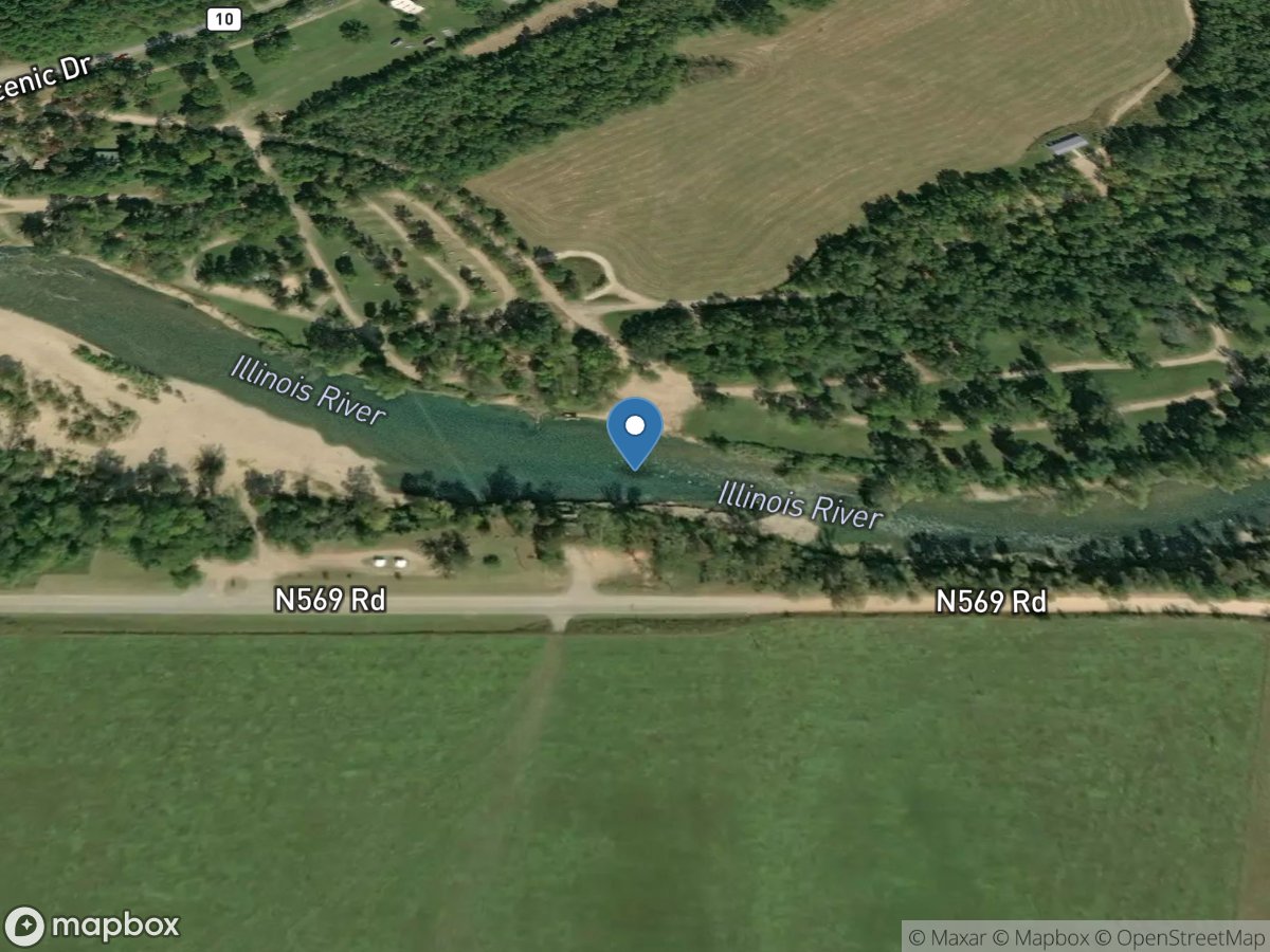 Illinois River near Moodys, OK location