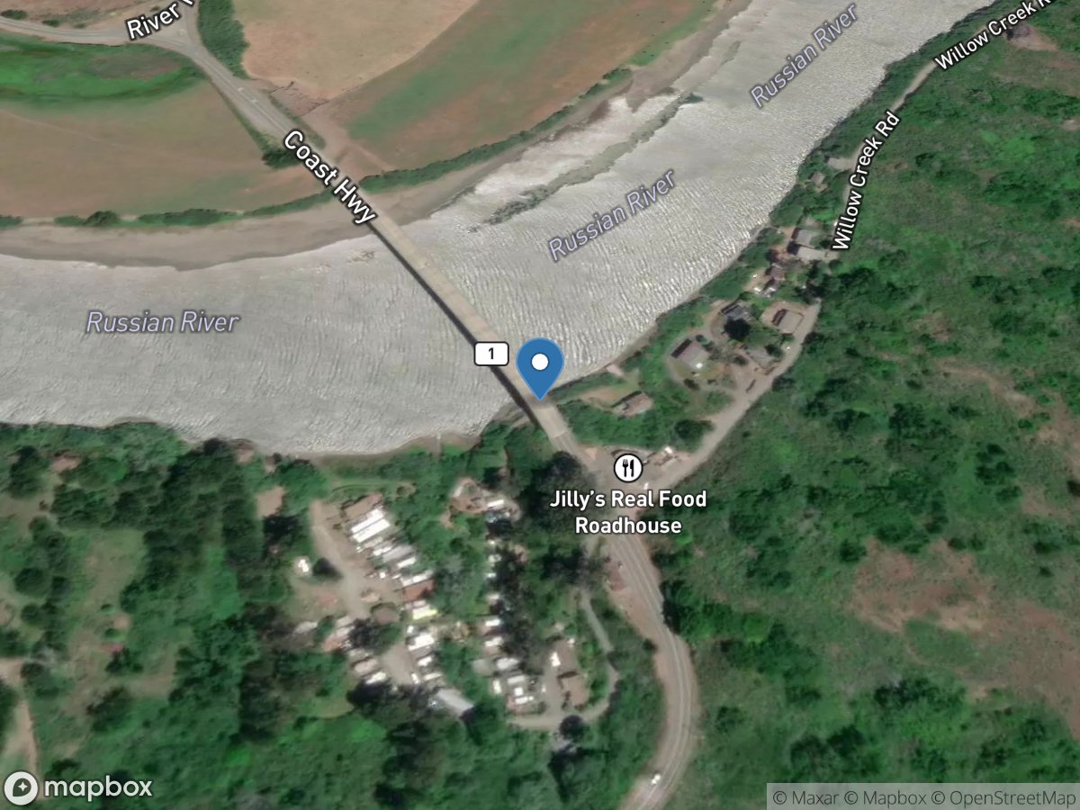 Russian River a Highway 1 Bridge near Jenner CA location