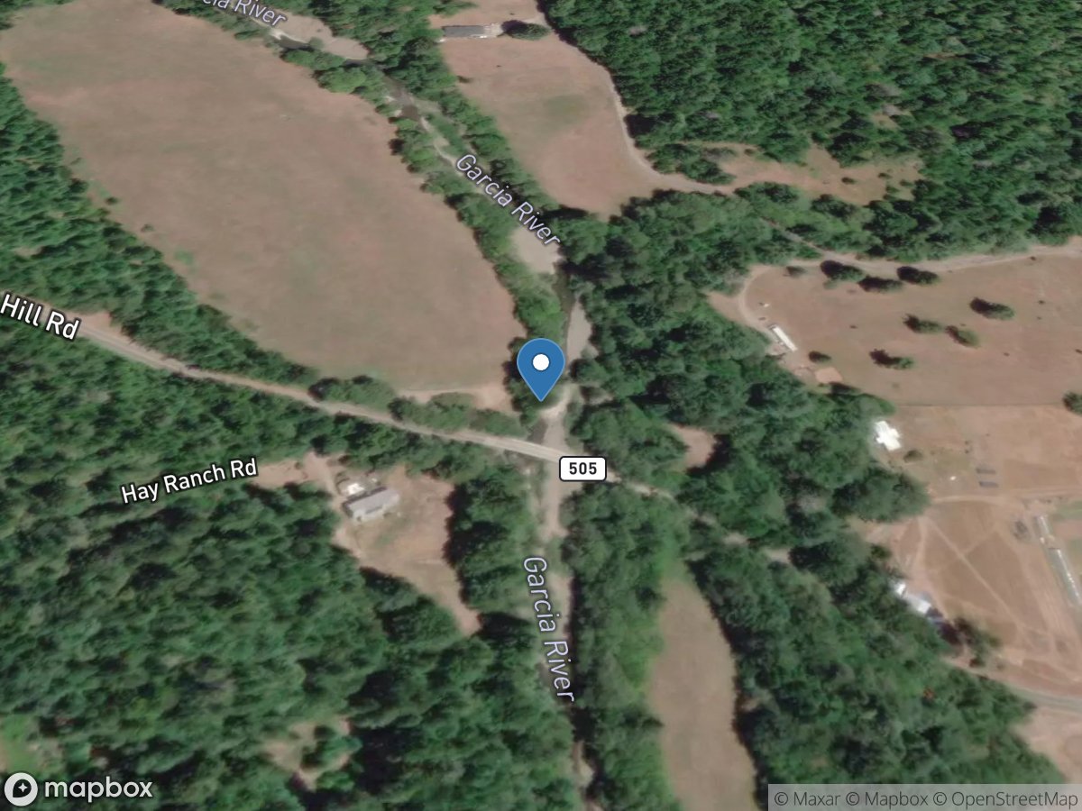 Garcia River at Eureka Hill Road near Pt Arena CA location