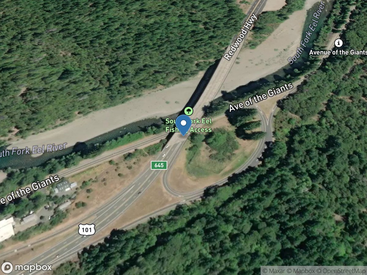 SF EEL River Near MIRANDA CA location