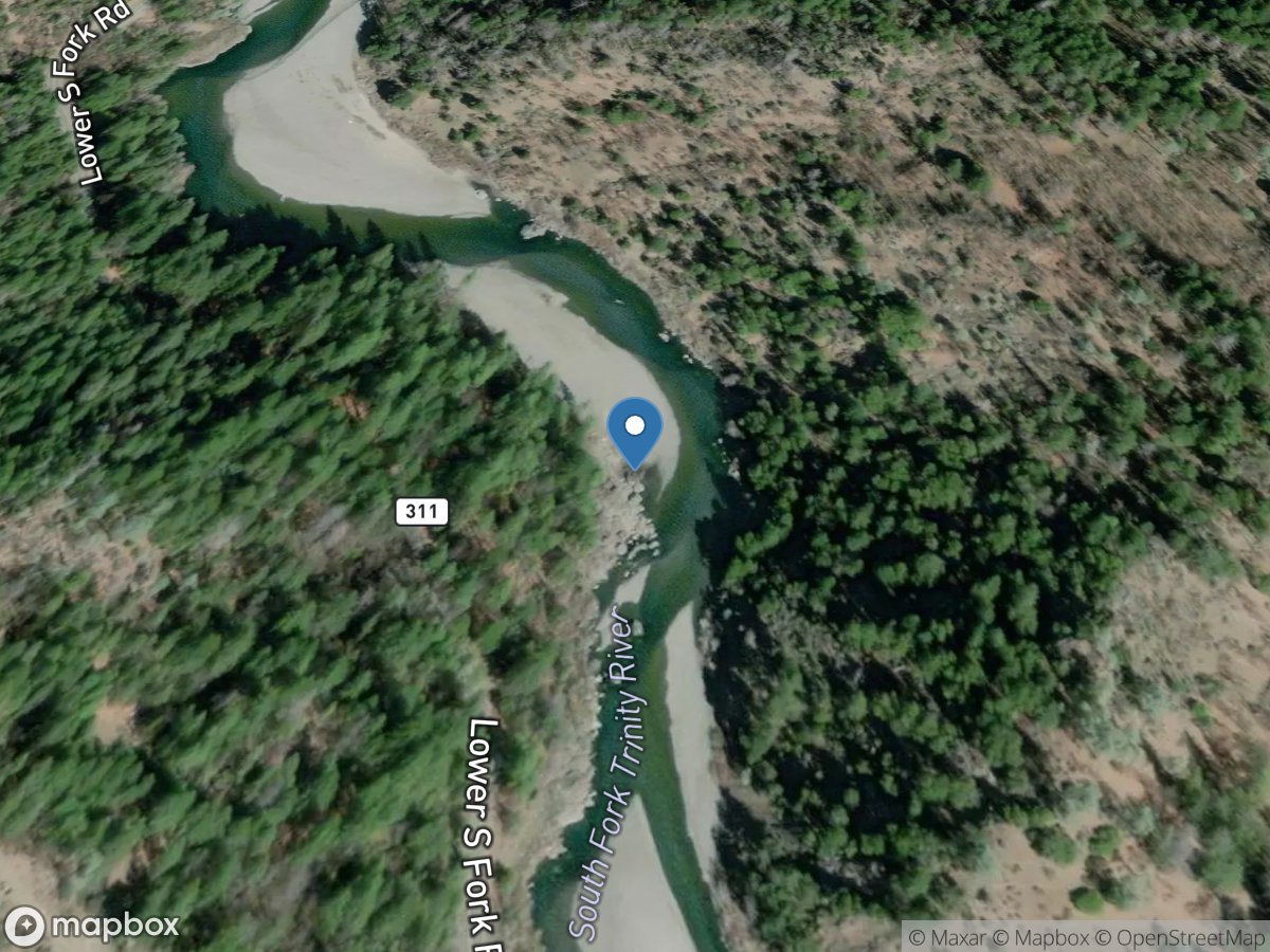 SF Trinity River below Hyampom CA location