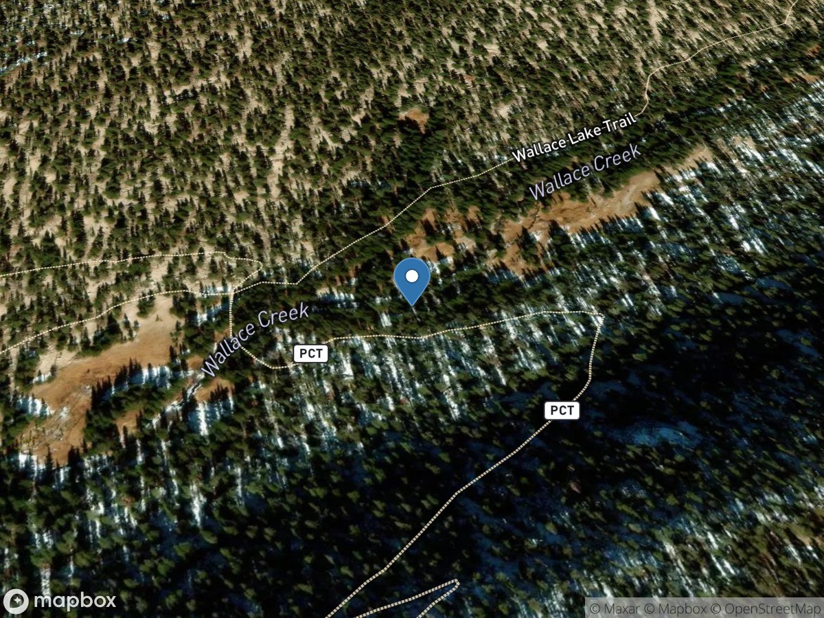 Wallace Creek above Pacific Crest Trail, Seki, CA location