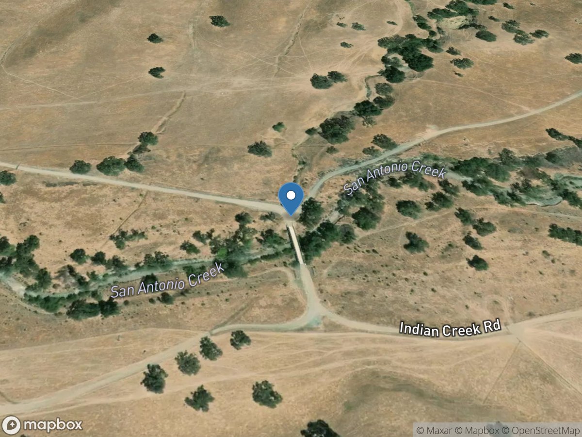 San Antonio Creek a Indian Creek Road near Sunol CA location