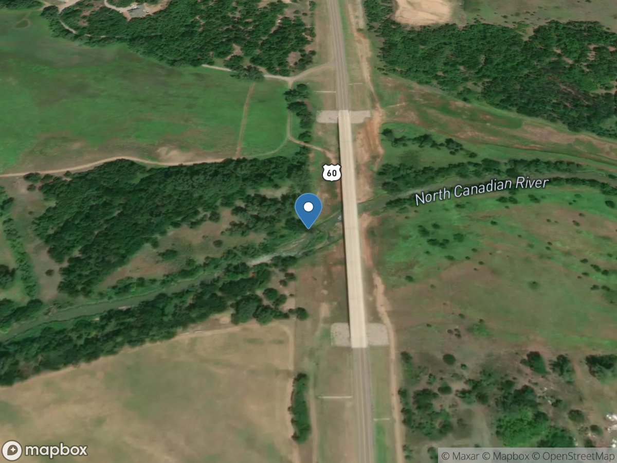 North Canadian River near Seiling, OK location