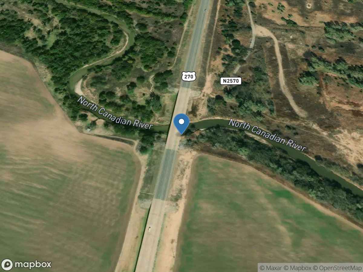 North Canadian River below Weavers Creek near Watonga, OK location