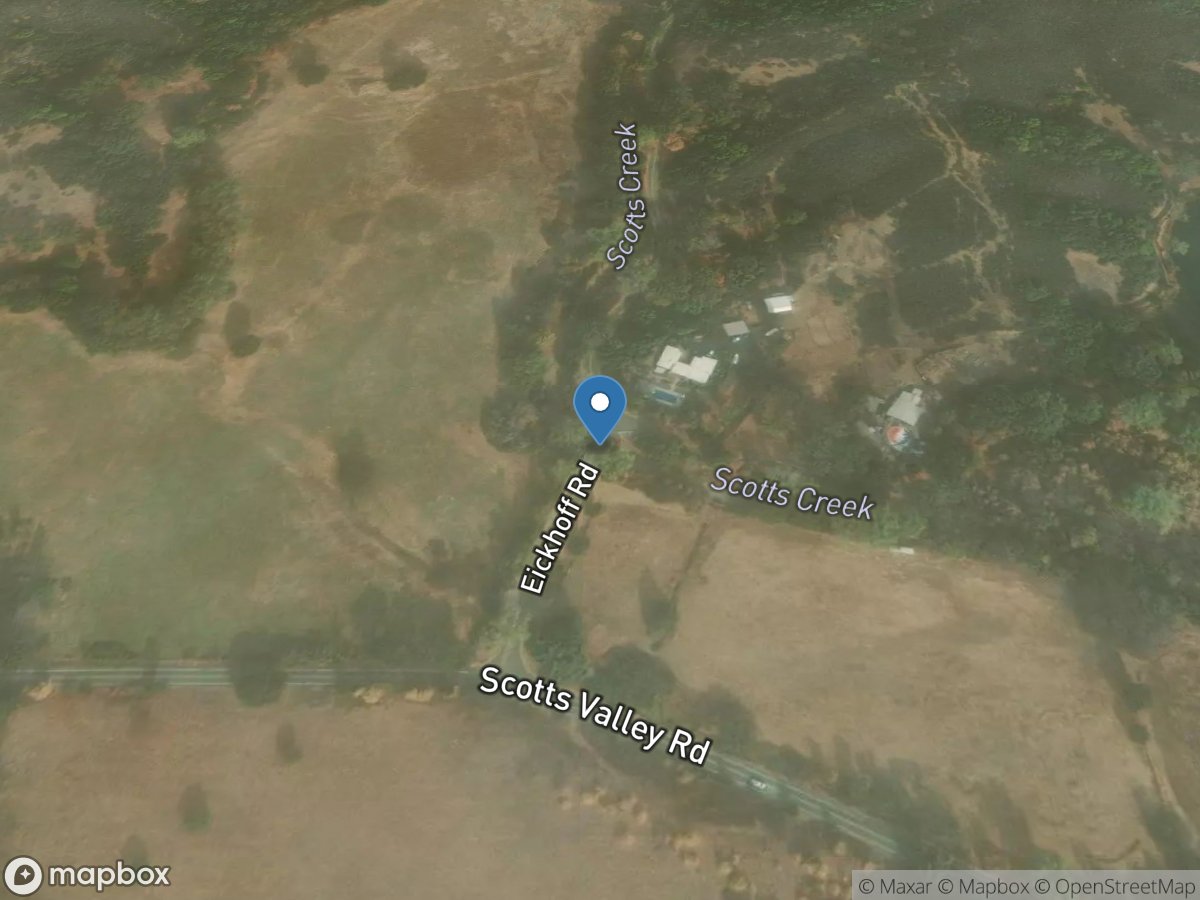 Scotts Creek above Eickhoff Road Bridge near Lakeport CA location