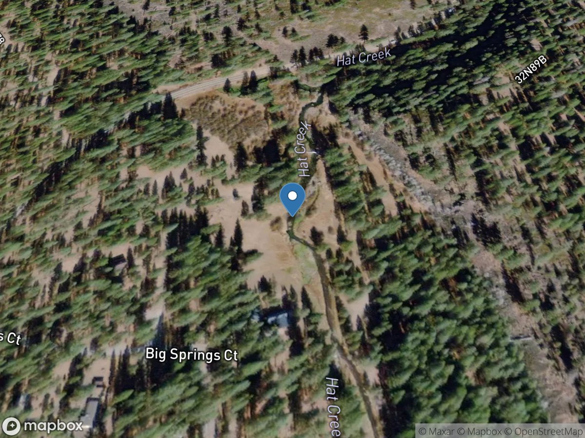 HAT Creek Above BIG SPRING CA location