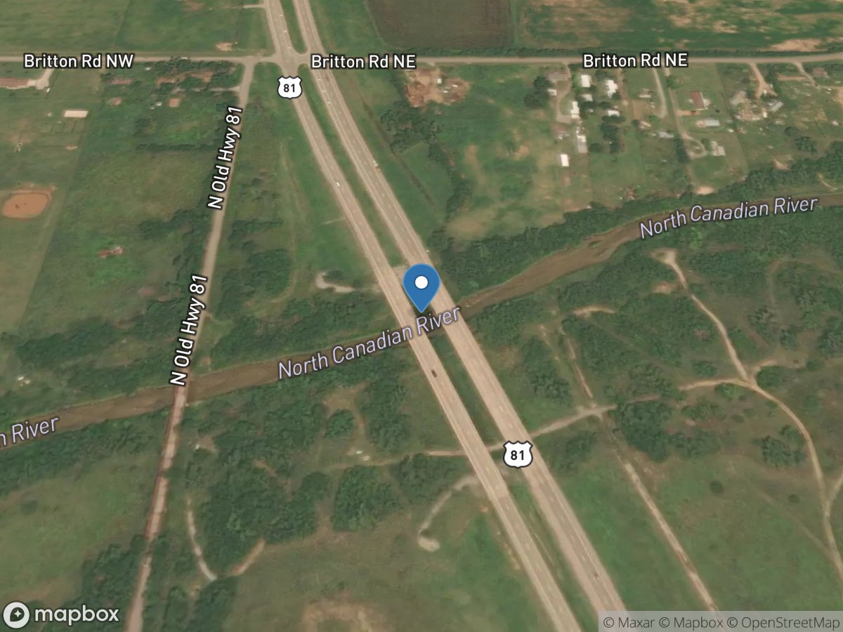 North Canadian River near El Reno, OK location