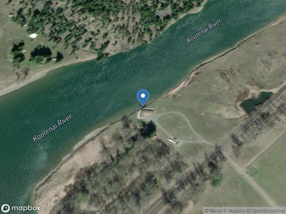 Kootenai River Bel Moyie River near Bonners Ferry ID location