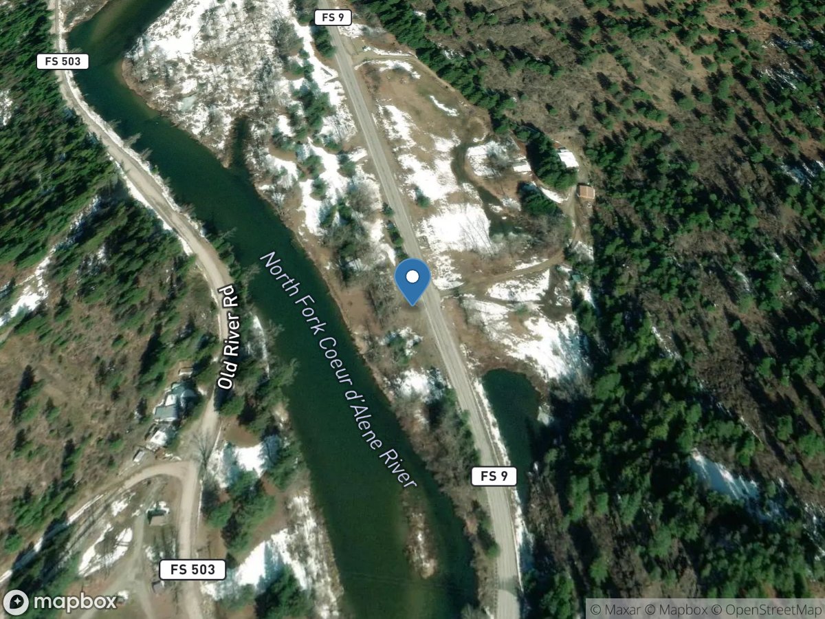 NF Coeur D Alene River at Enaville ID location