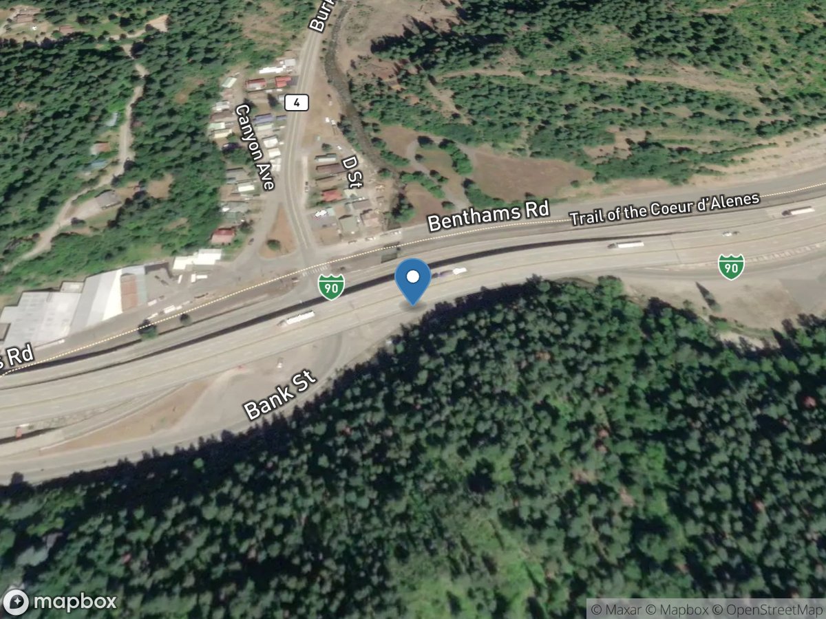 Canyon Creek above Mouth at Wallace, ID location