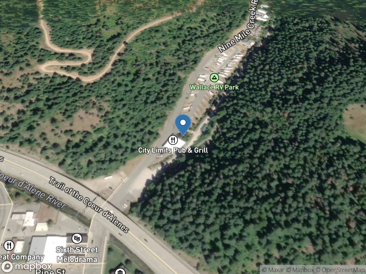 Ninemile Creek above Mouth at Wallace, ID location