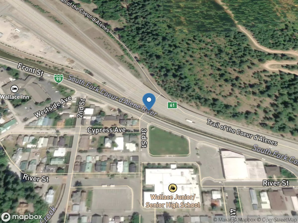 SF Coeur D Alene River above Placer Creek at Wallace ID location