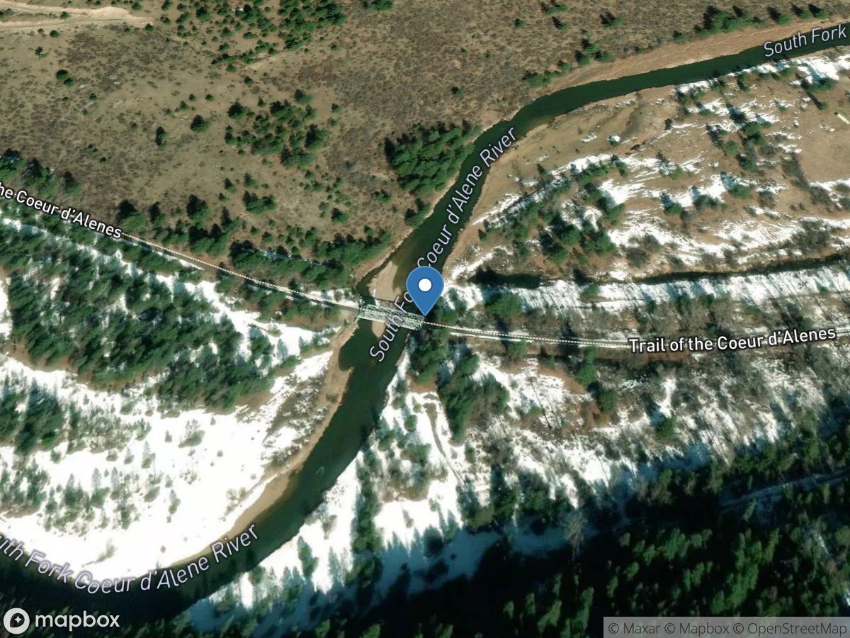 SF Coeur D Alene River near Pinehurst, ID location