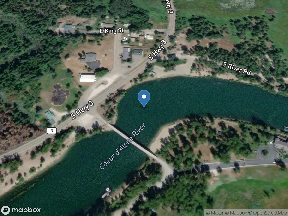 Coeur D Alene River at Rose Lake ID location