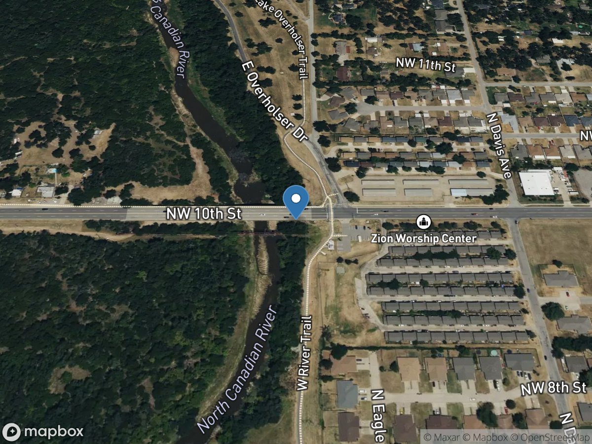 North Canadian River below Lake Overholser near OKC, OK location