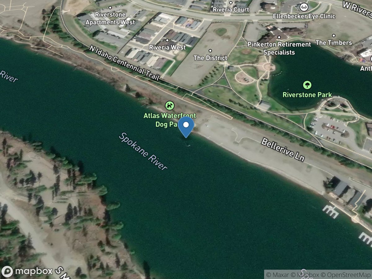 Spokane River below Blackwell near Coeur D Alene ID location