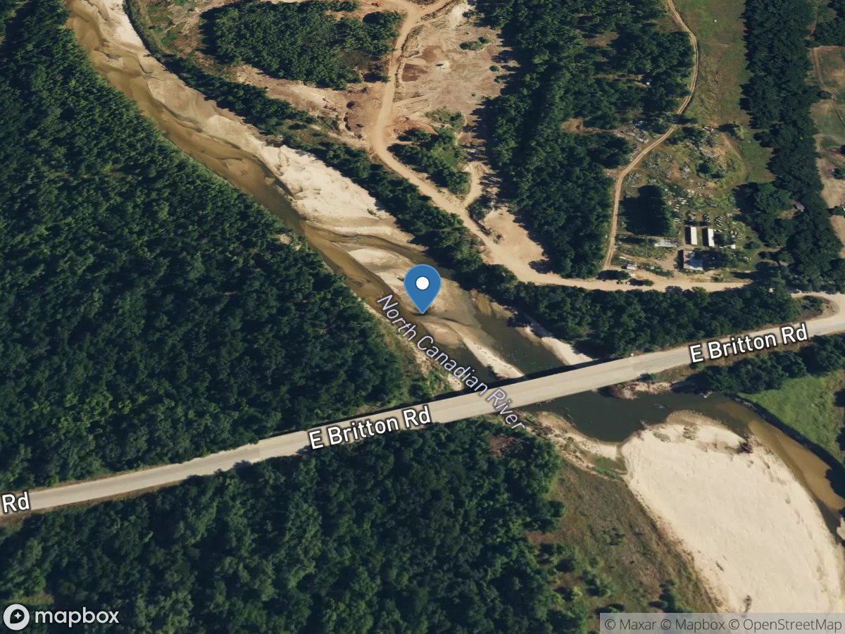 North Canadian River at Britton Road at OKC, OK location