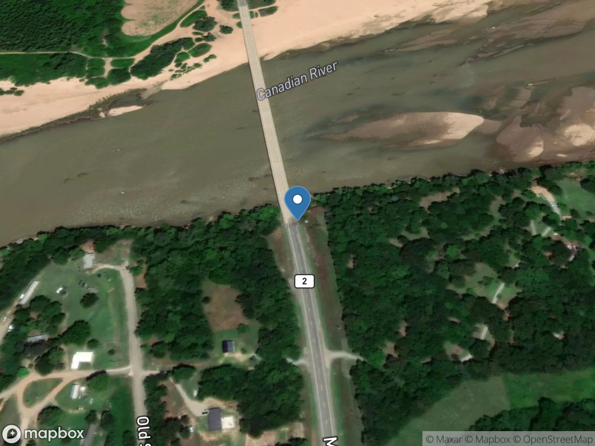 Canadian River near Whitefield, OK location