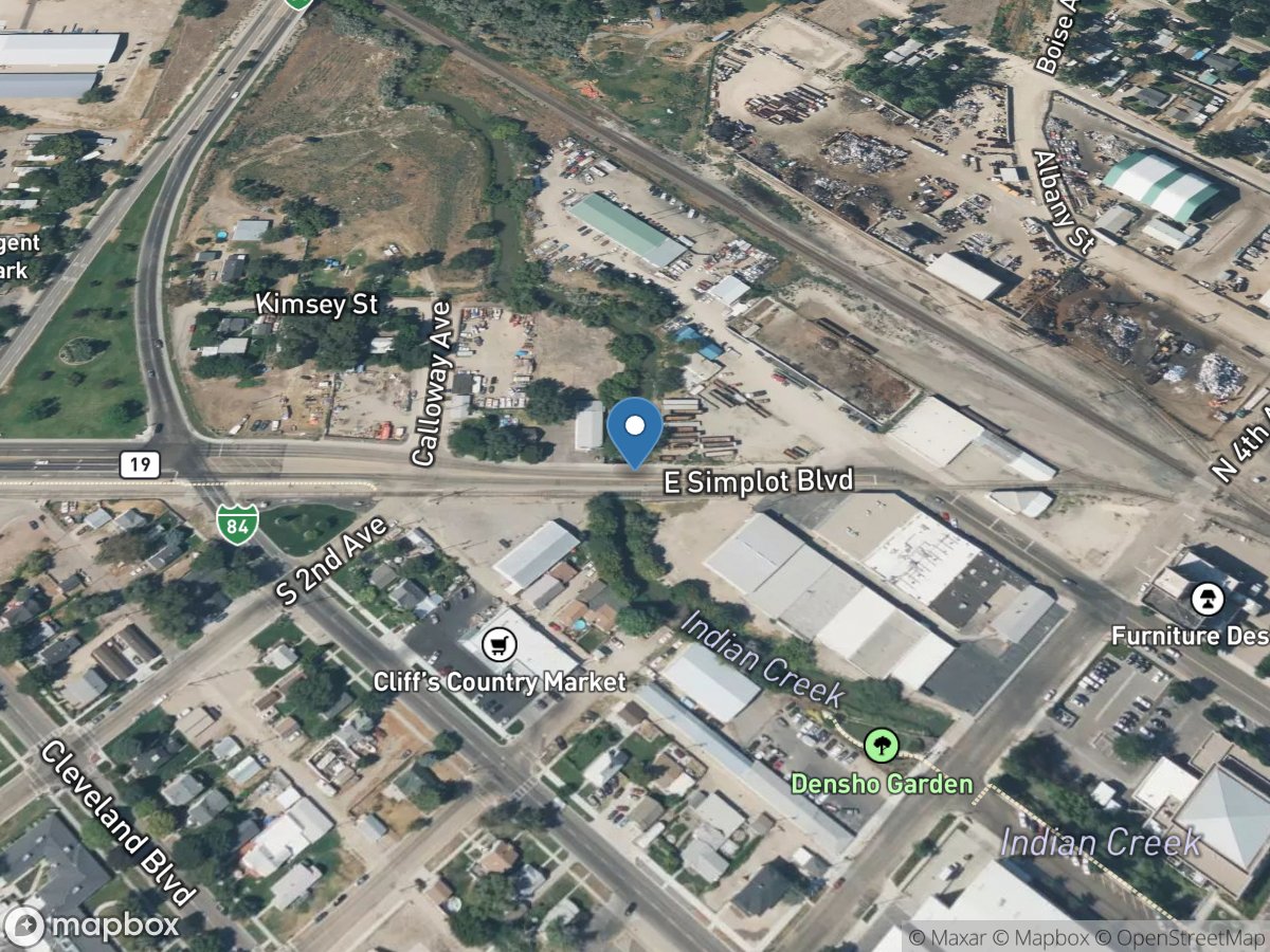 Indian Creek at Simplot Boulevard at Caldwell, ID location