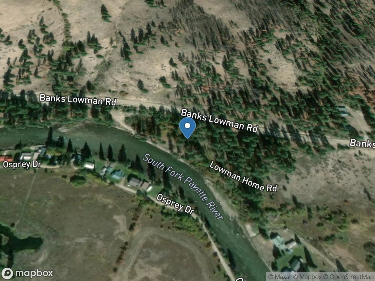 South Fork Payette River at Lowman, ID location
