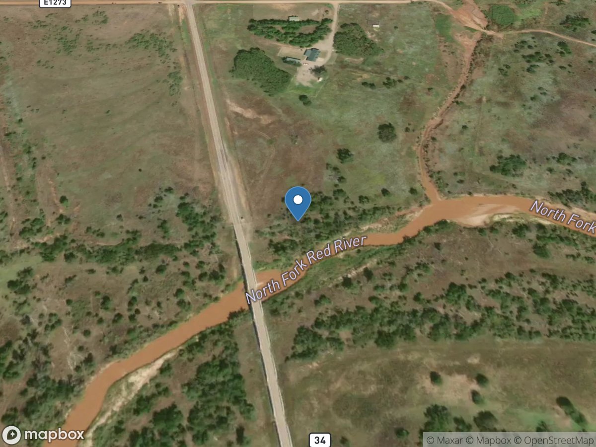 North Fork Red River near Carter, OK location