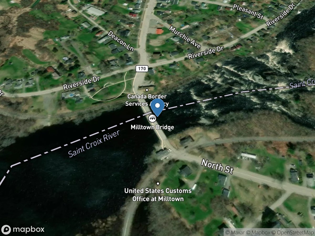 St. Croix River at Milltown, Maine location