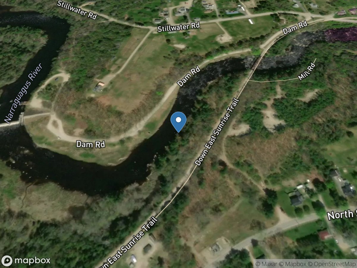 Narraguagus River at Cherryfield, Maine location