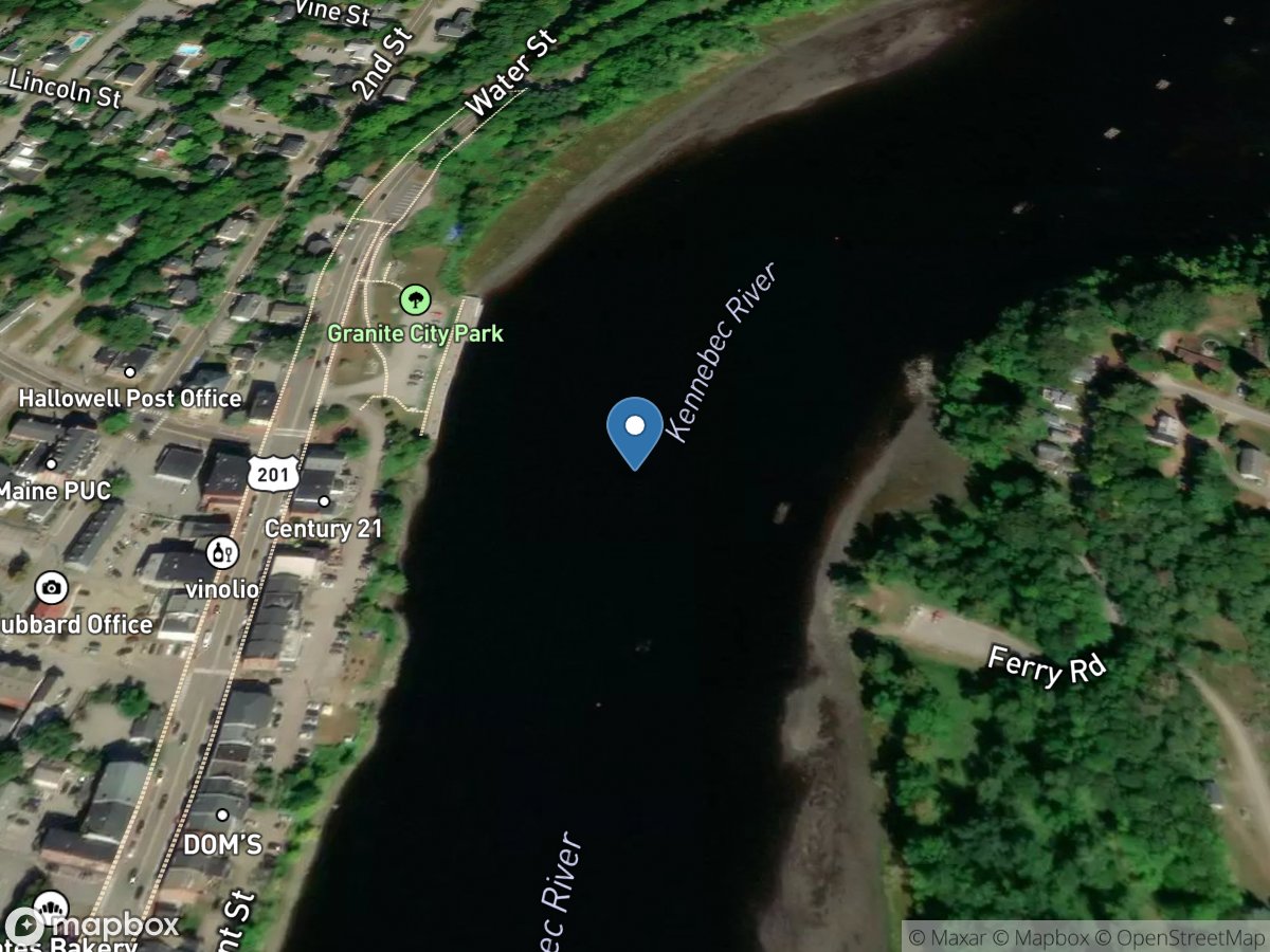 Kennebec River at Hallowell, Maine location