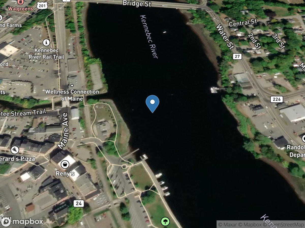 Kennebec River at Gardiner, Maine location