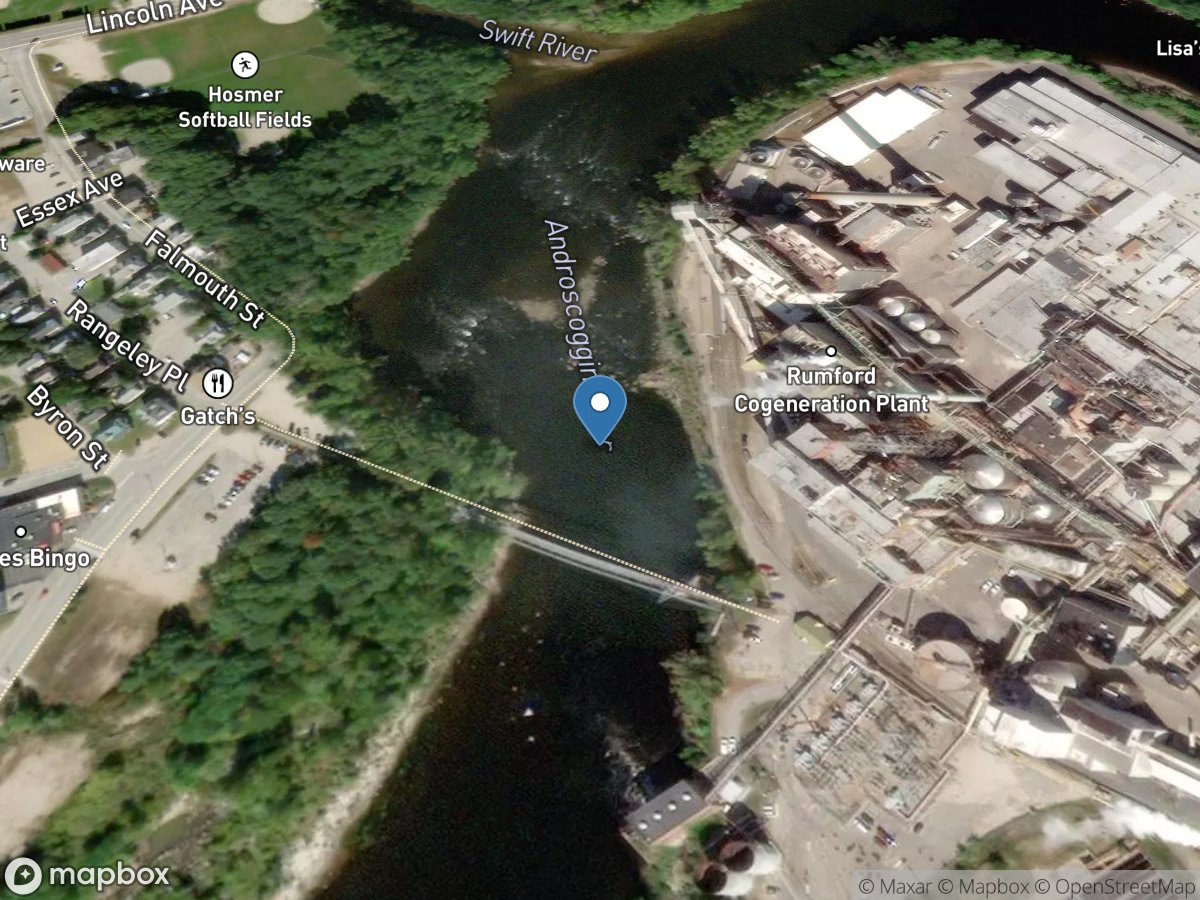 Androscoggin River at Rumford, Maine location