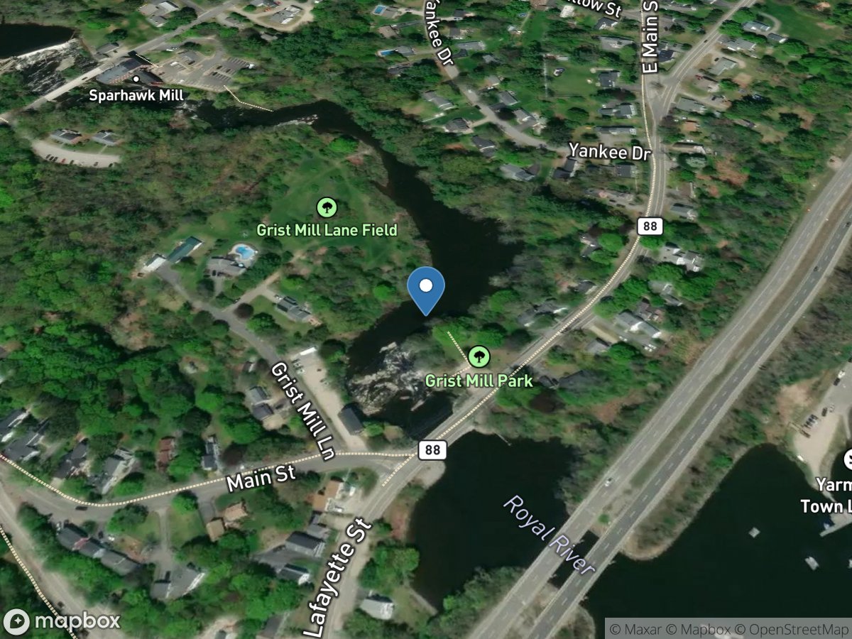 Royal River at Yarmouth, Maine location