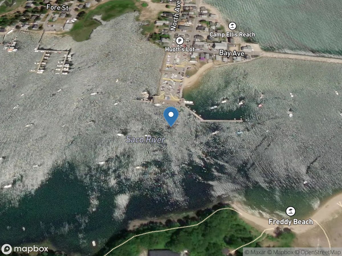 Saco River at Camp Ellis near Saco, Maine location