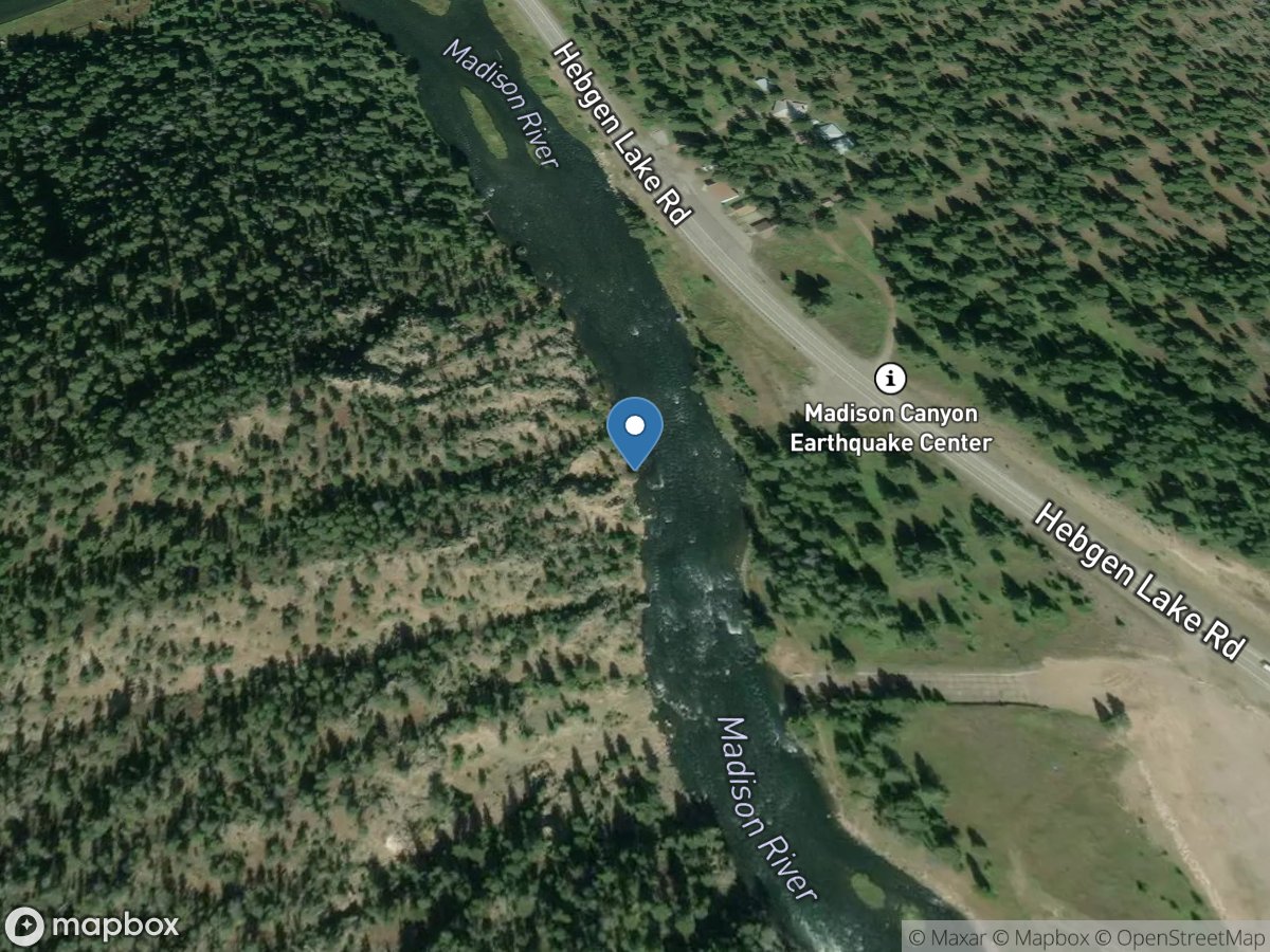 Madison River bl Hebgen Lake near Grayling MT location