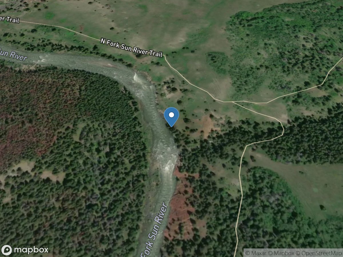 North Fork Sun River near Augusta MT location