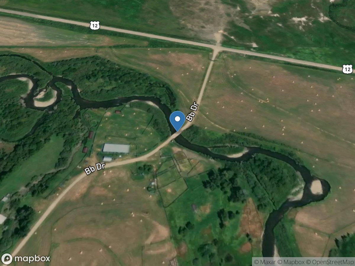 Musselshell River near Martinsdale, MT location